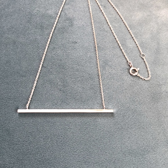 Sterling Silver Bar Necklace - Picture 2 of 3